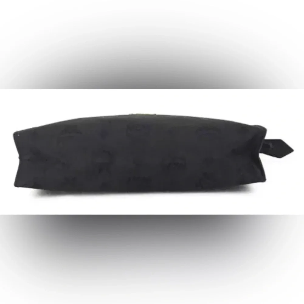 Authentic MCM Logo Visetos Canvas Clutch Bag Black